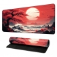 Eco-friendly Red Moon Mouse Pad 4mm Thickness for Gaming Keyboard USB Anti-slip Rubber Base Desk Mat